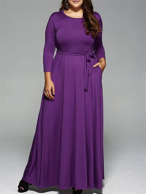 Only Us1573 Buy 2xl Empire Waist Bowknot Maxi Dress Purple At Online