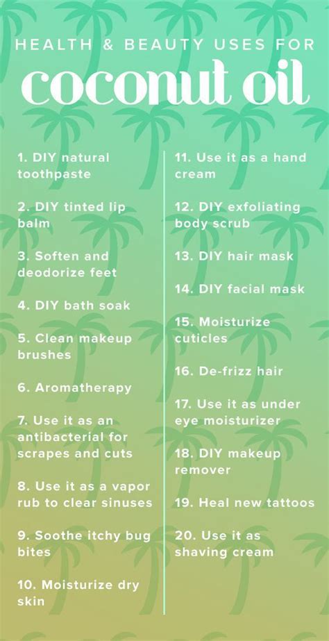 15 Of The Most Helpful Beauty Charts On Pinterest Coconut Oil For