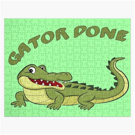 Gator Done Cartoon Alligator Funny Saying Jigsaw Puzzle By Scott