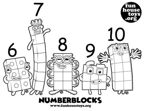 Numberblocks 6 T0 10 Printable Coloring Coloring Pages Fun