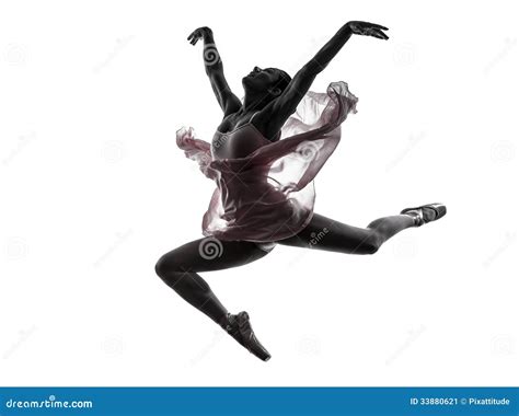 Silueta Del Baile Del Bailarín De Ballet De La Bailarina De La Mujer