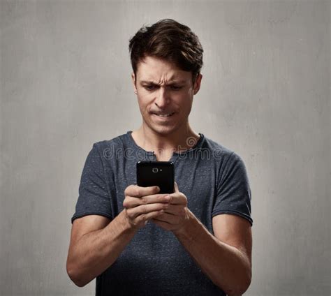 Angry Man With Cell Phone Stock Photo Image Of People 84320972