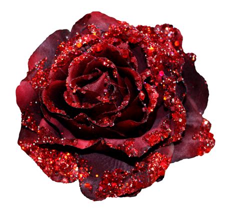 Grannysatticstock Red Glitter Fabric Rose Png By Grannysatticstock On