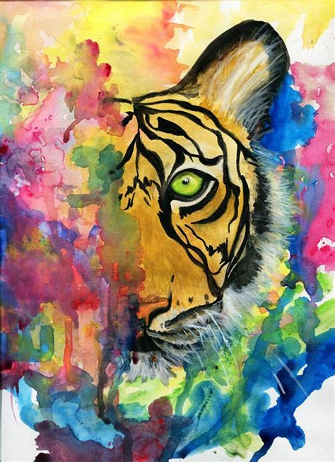 Tiger Watercolor Art Print Big Cat Art Tiger Art For Wall Etsy