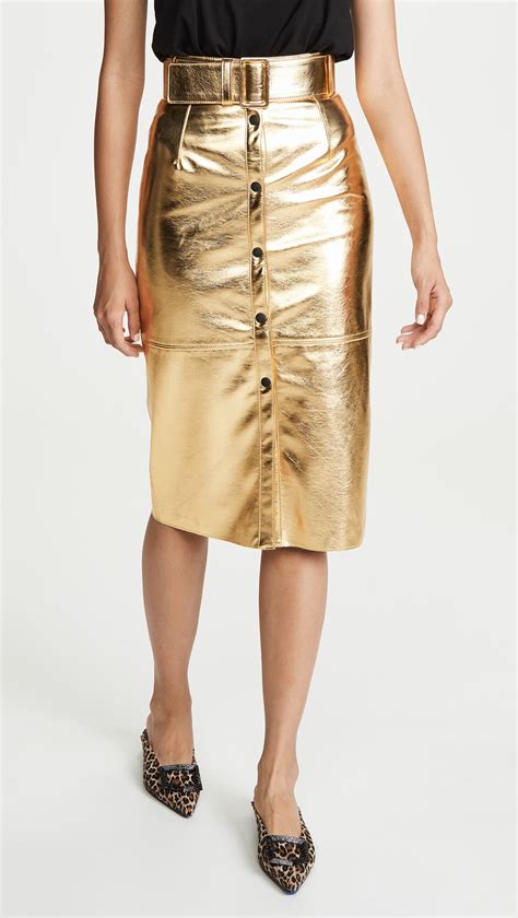 Msgm Metallic Midi Skirt Metallic Midi Skirt Midi Skirt Skirts
