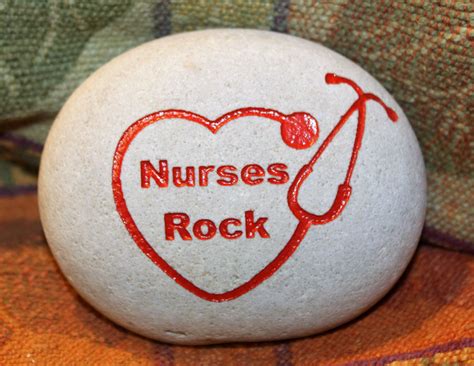 Engraved Natural Nurses Rock Stone For Flower Garden Etsy Rock