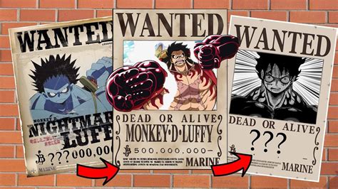 One Piece S Monkey D Luffy Every Wanted Poster Youtube