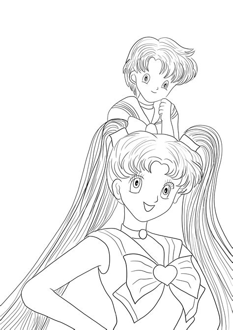 Ini Adalah Lembar Mewarnai Sailor Moon Girls Yang Dapat Diunduh Gratis