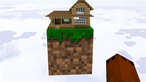 Minecraft Skyblock But You Can Build A House On One Block Youtube
