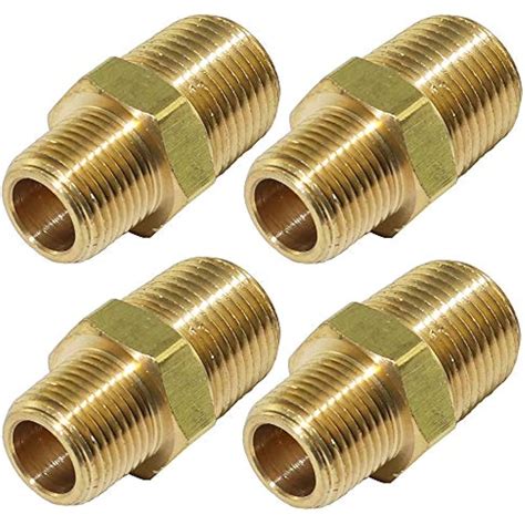 Npt Standard 4pcs 38 Male To 14 Pipe Adapter Brass Fitting Reducer