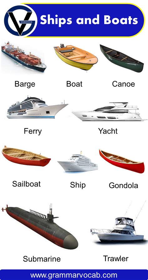 List Of Different Types Of Ships And Boats Grammarvocab