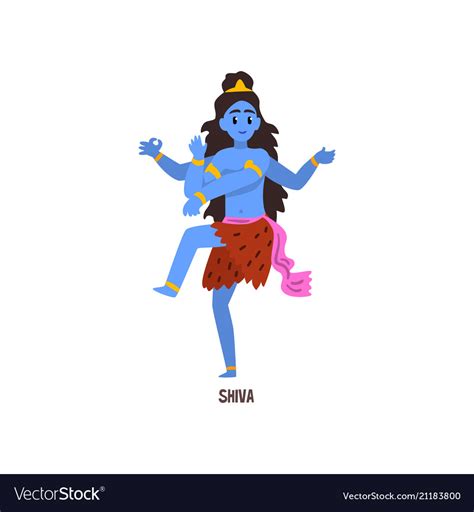 Shiva Indian God Cartoon Character Royalty Free Vector Image