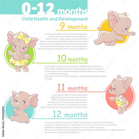 Set Of Baby Health And Development Icon Infographic Of Baby Growth