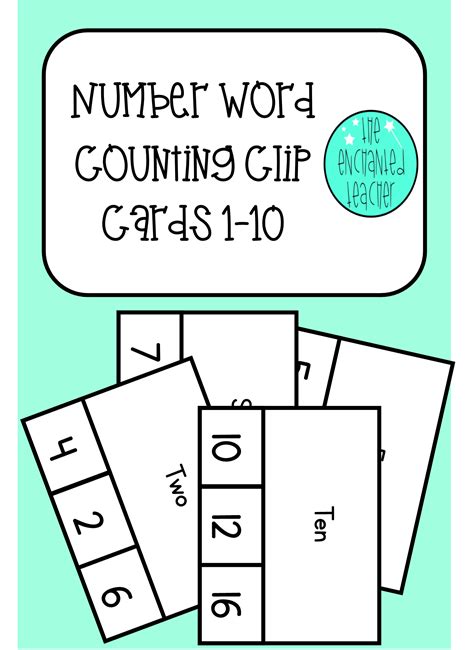 Number Word Counting Clip Cards 1 10 Counting Numbers Numbers 1 10