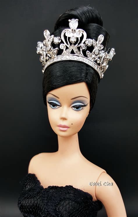 Handmade Diamond Platinum Crown Silver Tiara Barbie Fashion Royalty