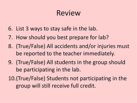 lab safety review ppt download