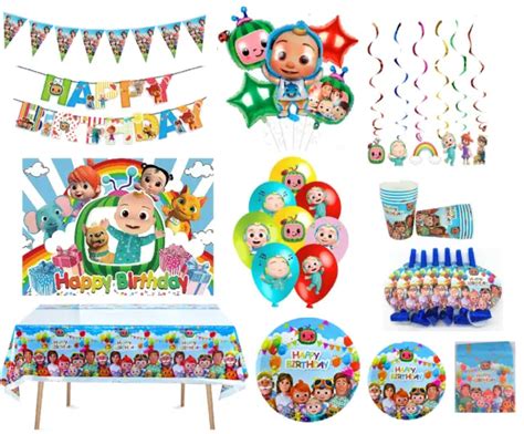 Cocomelon Birthday Party Tableware Supplies Plates Cups Kids Party