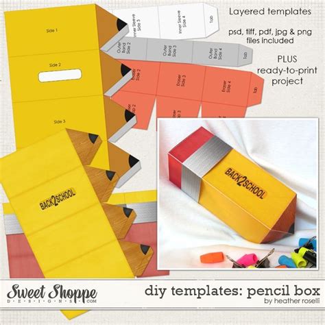 Diy Printable Templates Pencil Box By Heather Roselli Paper Doll