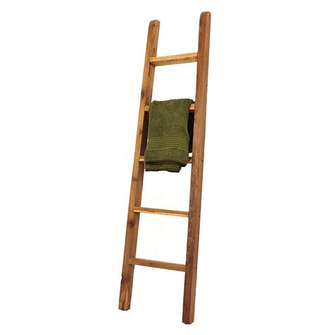 Dies ist eine leiter mit stehenden stufen. Holz Leiter 160 cm Handtuchhalter Teakholz Teak - bei ...