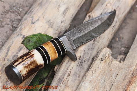 Bmk 108 Leopard Hunting Knives Damascus Knives Black Mamba Knives