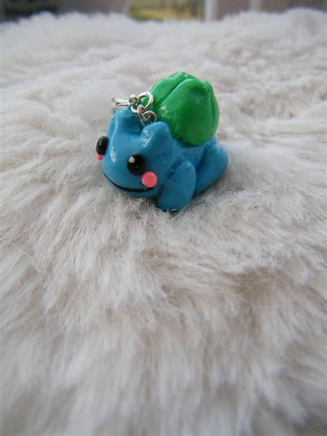 Cute Polymer Clay Pokemon Charm Bulbasaur Key Ring Bag Charm