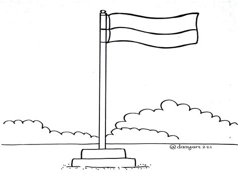 Gambar Sketsa Bendera 58 Koleksi Gambar