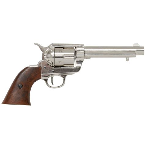 Colt Peacemaker With Wooden Handle Nickel Finish From Denix