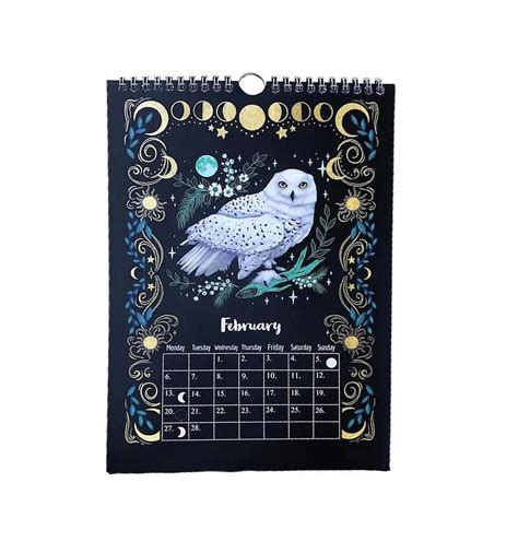Månekalender 2023 Dark Forest Lunar Calendar Vægkalendere Til Art House
