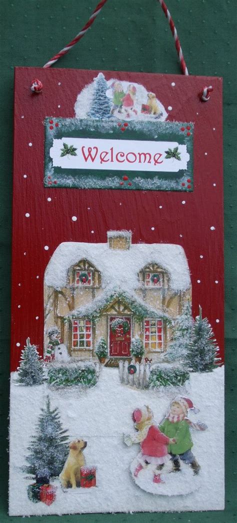 Welcome ~ Winter Scene ~ Wood Sign Winter Welcome Sign Welcome
