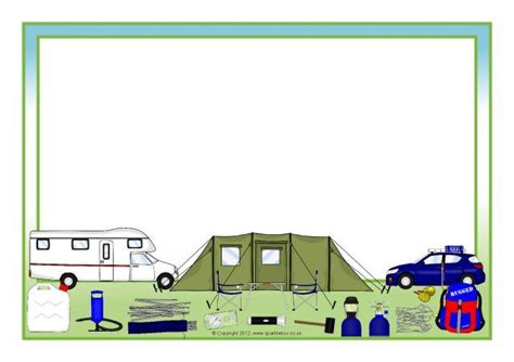 An Image Of A Camping Site With Two Cars And A Camper In The Background