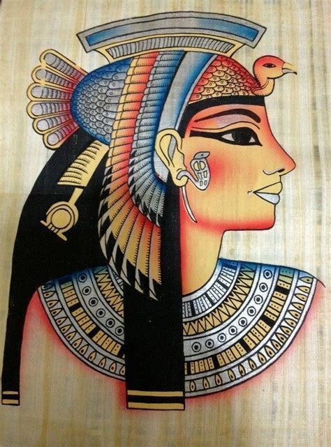 Ancient Egyptian Famous Queen Cleopatra Handmade Papyrus Art Painting From Egypt Ancient