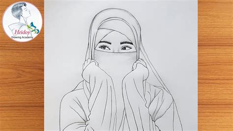 Muslim Girl Hidden Face Drawing How To Draw A Girl Easy Drawing