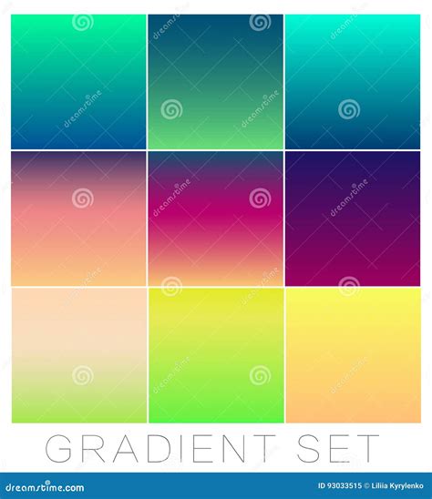 Set Of Bright Gradients For The Background Color Collection Stock
