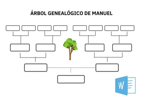 Árbol Genealógico Plantilla para Rellenar e Imprimir Word