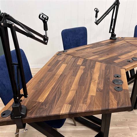 Dark Walnut Modular Podcast Table — Podcast Tables Shop