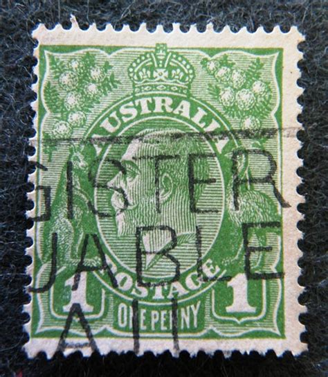 Australian Stamp Australian 1913 36 Green 1d 1 Penny One King George