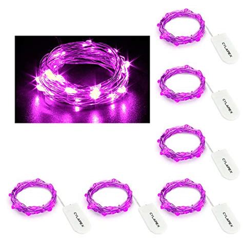 Cylapex 6 Pack Purple Fairy Lights Battery Operated String Lights