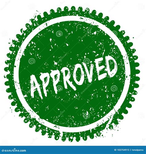 Approved Round Grunge Green Stamp Stock Illustration Illustration Of