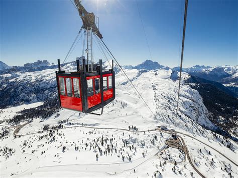 Cable Cars And Chair Lifts Of The Lagazuoi 5 Torri Giau Area