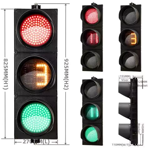 200mm8 Inch Led Traffic Light Countdown Timer With 3 Aspect Red Green