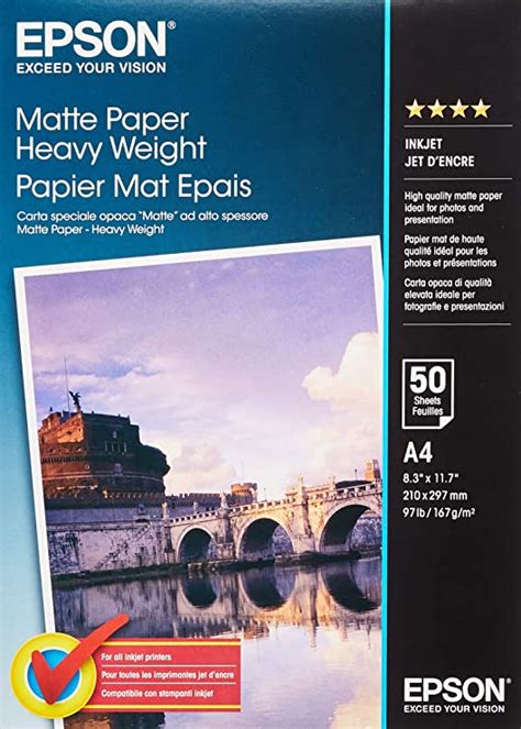 Epson C13s041256 Matte Heavyweight Papier Inkjet 167 G M2 A4 One