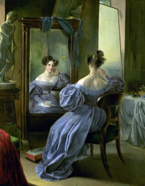 Lady In Front Of A Mirror 1838 Ferdinand Von Lütgendorff Leinburg