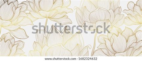 Luxury Gold Wallpaper Design Golden Lotus Stock Vector Royalty Free