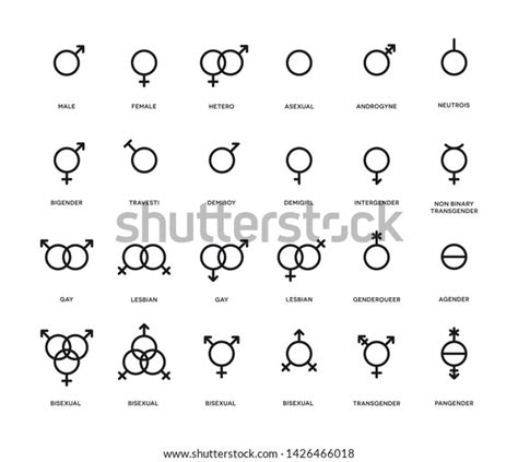 Gender Symbols Set Sexual Orientation Icons Stock Vector Royalty Free