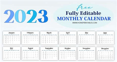 Editable 2023 Calendar Customize And Print