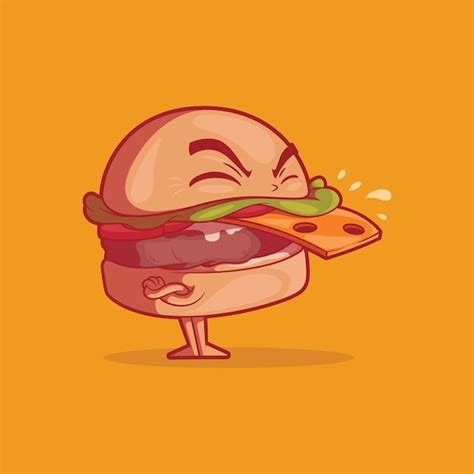 Premium Vector Crazy Burguer Character With Tongue Out Vector