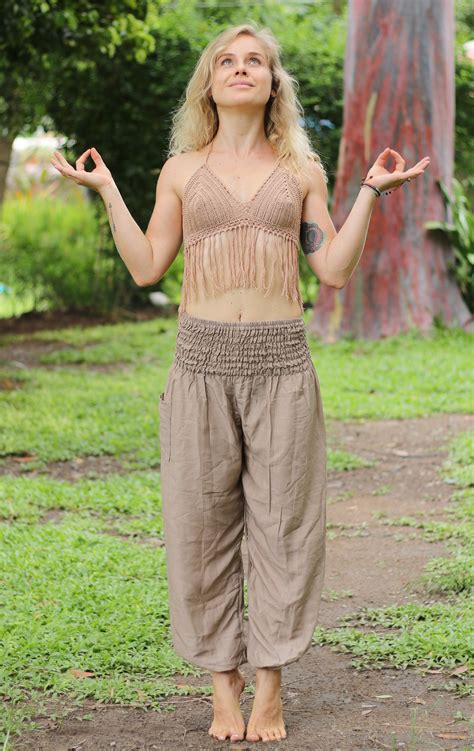 Nude Solid Harem Pants For Women Solid Nude Pants Hippie Etsy