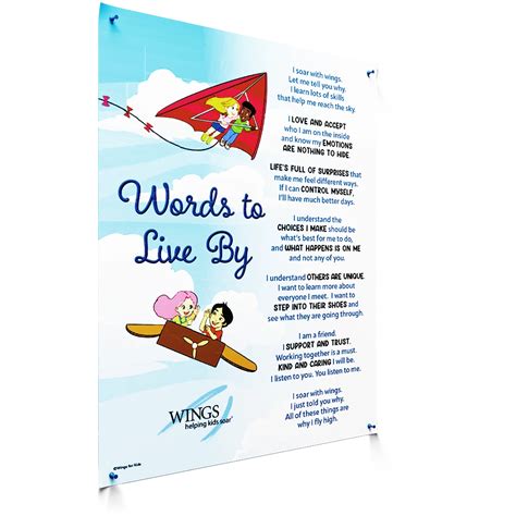 Words To Live By Poster Wings For Kids
