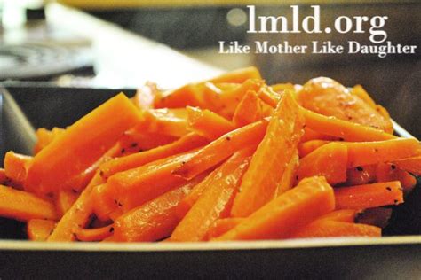 Spread carrots into an even layer and roast in the oven for 10 minutes. Baked Carrots - Like Mother Like Daughter