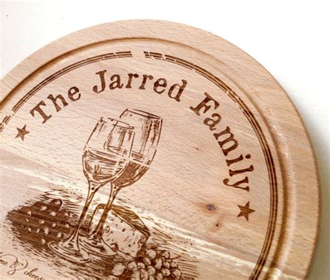 Personalized Wooden Cutting Board Custom Laser Engraved Cheese Serving
